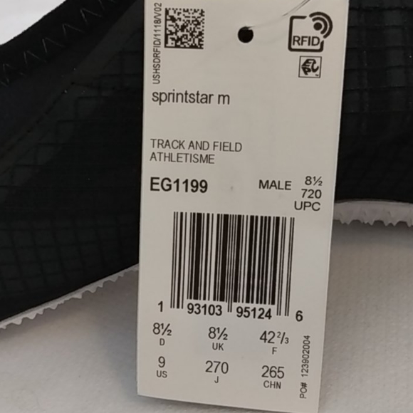 Men's Adidas Sprintstar Track & Field Sprint Shoes - Picture 11 of 12